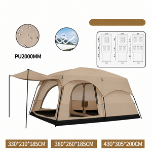 Carpa <span class=keywords><strong>de</strong></span> Camping Automática para 8-12 Personas, Doble Capa, Lujosa, Hidráulica, Familiar, Impermeable, Anti-UV, Tipo Cabaña <span class=keywords><strong>de</strong></span> Playa para Exteriores - Product Image 4