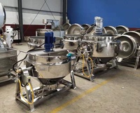 Cuve de chauffage à gaz sphérique avec agitateur à spatule pour pâte de tomate et curry, cuve de mélange planétaire