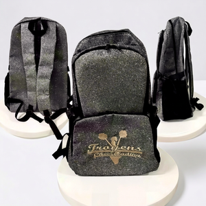 Sac à dos tendance en polyester pailleté avec logo brodé sur le devant, nom personnalisé du coach, sacs pour équipes de cheerleading et de danse pour enfants - Product Image 5