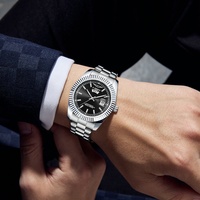 Montre-bracelet à quartz pour homme, bracelet en acier inoxydable, cadran large, aiguilles lumineuses, montre de sport de marque, tendance