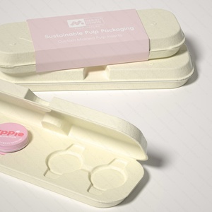 Round Aluminum Lip Balm Container with Eco-Friendly Pulp Packaging, Portable Lip Balm Jar with Custom Molded Pulp Packaging - Product Image 3