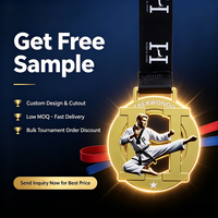 Offre Spéciale – Médaille Sportive Moderne Sculptée en 3D, Imprimée en Couleur, en Alliage de Zinc Moulé sous Pression, Gravée au Laser, pour Taekwondo