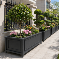 Bac à plantes rectangulaire en métal robuste pour extérieur, séparateur de jardin en acier pour hôtels, patios, cafés et projets paysagers