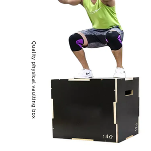 Caja Pliométrica <span class=keywords><strong>3</strong></span> en 1 para Gimnasio en Casa, Banco de Salto de Madera Negro, Banco de Salto - Product Image 1