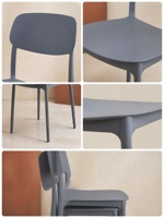 Chaise de salle à manger en plastique PP moulé intégré de style nordique, avec pieds évasés, anti-basculement, empilable, pour restaurant, maison, terrasse