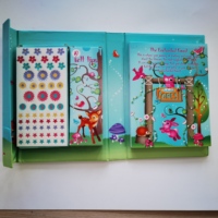 Vente en gros, ensemble de papeterie pour filles avec impression personnalisée, ensemble de carnet de croquis en spirale pour enfants, kit de bricolage pour agenda et carnet