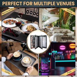 Porta Menús de Cuero Personalizado para Restaurantes y Cafeterías, Diseño de Panel Doble Plegable con Compatibilidad con Menús de PVC, Cubiertas para Menús - Product Image 6