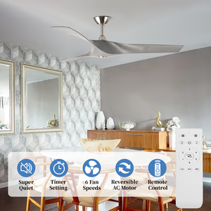Bán Buôn Bắc Âu Hiện Đại 52 Inch Nhựa Quạt Trần Điện Với Điều Khiển Từ Xa Động Cơ DC <span class=keywords><strong>6</strong></span> Tốc Độ Yên Tĩnh Hoạt Động Cho Khách Sạn Sử Dụng - Product Image 3