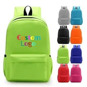 China Hot Supplier Primarily Top Quality Custom Reusable Oxford Green Student Bag School Back Pack with Big Front Pocket