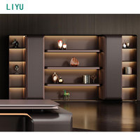 Meubles de bureau modernes Liyu, table de direction en bois, bureau de patron en mélamine avec armoire, design modulaire en fer pour les patrons et les directeurs
