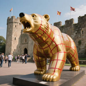 K406 Peinture de voiture élégante Motif ours violent FRP Intérieur Deak Décor artistique Jouet Cartoon Anime Figure 3D Crafts Collect Sculpture - Product Image 4