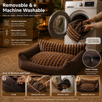 Canapé-lit pour animaux de compagnie en velours côtelé XL, luxueux et écologique, très vendu, pour chats et chiens. Coussins amovibles et lavables, design durable.