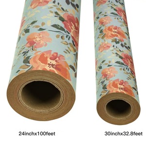 Custom Eco-Friendly Recyclable Floral Pattern Gift <b>Wrap</b> <b>Paper</b> <b>Roll</b> 100GSM Double-Sided PE Art <b>Paper</b> Waterproof Packaging Digital - Product Image 6