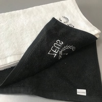 Serviette de sport en coton éponge pour adultes, séchage rapide, douce, forte absorption, antimicrobienne, écologique, couleur unie, logo tissé, certifiée OEKO-TEX