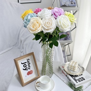 Rose artificielle en gros, en stock, pour la décoration de la maison et de mariage, fleurs artificielles en soie - Product Image 2