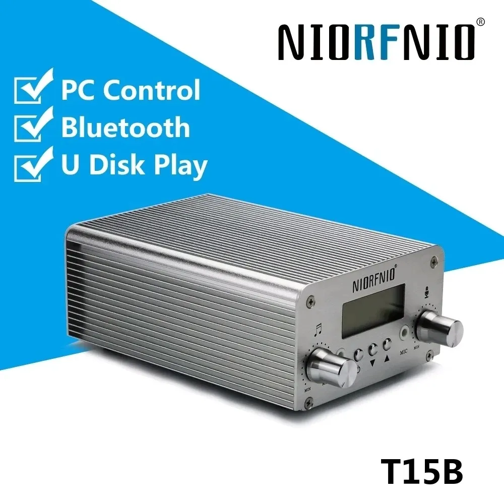 NIO-T15B 15 Вт стерео fm-передатчик с функцией управления ПК синий