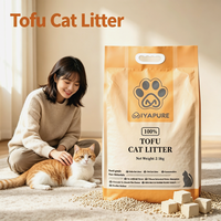 Litière pour chat en tofu en gros, OEM ODM, qualité alimentaire, non toxique, super absorbante, soluble dans l'eau, durable, biodégradable, jetable aux toilettes