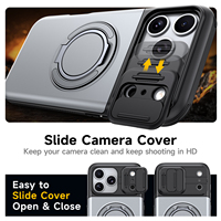Funda Deslizante para Cámara de Coche para iPhone 17 Pro Max con Soporte y Ranura para Tarjetas, Funda Antigolpes para iPhone 17, 17 Pro, 17 Air