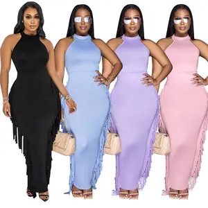 Hot Bán Phụ Nữ Sexy Tua Maxi Dress Set Đảng Mùa Hè 2023 Áo Thun Váy Tank Top 2 Mảnh Váy Set Đảng Dresses Phụ Nữ