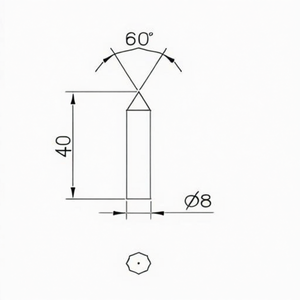 Calibrador de control de herramientas de torneado, 60 grados, 40 mm de longitud, 8 mm de diámetro - Product Image 1