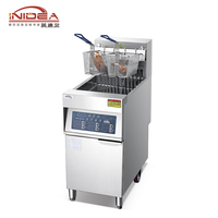 Grande friteuse électrique à poulet avec contrôle intelligent, élévateur de panier, qualité commerciale, 9KW, acier inoxydable, design fin, 18L, pour hôtels