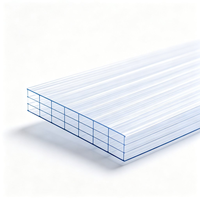 Couverture de toit creuse de 8 mm et 12 mm pour projets d'installations agricoles, plaque de polycarbonate à quatre parois