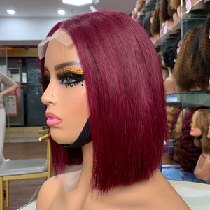 Peluca Bob de Cabello Humano Vietnamita 99j Premium de 8 Pulgadas |   Cabello Liso con Cierre de Encaje 4x4 - Product Image 3
