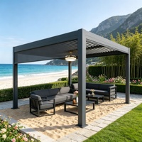 Pergola motorisée en aluminium résistante aux intempéries avec toit à lames rétractables pour terrasse extérieure