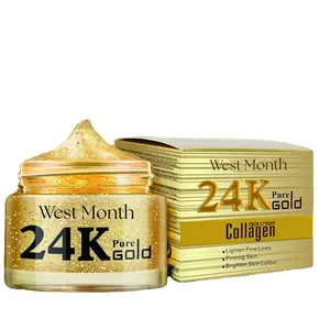 गर्म बिक्री पश्चिमी महीने त्वचा देखभाल मॉइस्चराइजिंग 24k सोने के कोलेजन चेहरे क्रीम