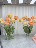 Ensemble de fleurs artificielles de luxe, tulipes géantes avec support, imperméables, pour mariage, fête, scène, décoration extérieure