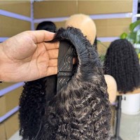 Moitié Perruque Remy Afro Crépus Bouclés Cheveux Humains Vente en Gros Non Dentelle Perruques Bouclées Cheveux Humains Cordon Demi Perruque Pour Femmes Noires