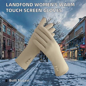 Guantes Táctiles Elegantes <span class=keywords><strong>de</strong></span> Color Sólido para Mujer, Térmicos, para Paseos por el Parque - Product Image 3