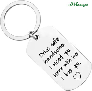 Portachiavi 'Guida con Cura' per Fidanzato, 'Guida con Cura, Bellissimo, Ho Bisogno di Te Qui con Me', Regalo per Compleanno e San Valentino - Product Image 2