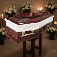 Ataúdes de Madera Maciza de Estilo Europeo de Alta Calidad, Ecológicos, 220 Pulgadas Cúbicas, 1 Año de Garantía, Producto Funerario del Fabricante