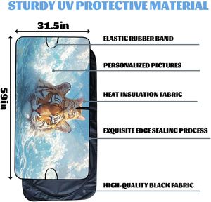 1 pièce <span class=keywords><strong>Pare</strong></span>-soleil de <span class=keywords><strong>pare</strong></span>-<span class=keywords><strong>brise</strong></span> avant en polyester pliable <span class=keywords><strong>Protection</strong></span> <span class=keywords><strong>UV</strong></span> 59x27.5 pouces Accessoires de voiture pour AC Schnitzer X6 E71 SUV - Product Image 4