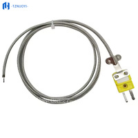 Câble d'extension de thermocouple en fibre céramique de type K, résistant à 1000 °C, OEM, IP65, capteur flexible haute température pour surface de four