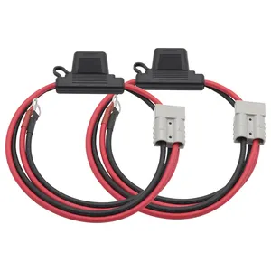 Amomd 8 AWG Cable Extension 50A Anderon Plug with Terminal Ring Blade Fuse Holder Fuse Components Type