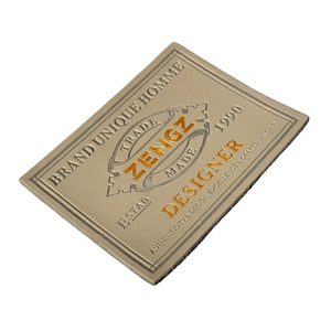 رقائق معدنية مطبوعة شعار مخصص للملابس علامات ملصقات جلدية من رقائق الذهب الفضة الدنيم الممتاز - Product Image 4