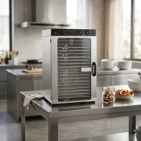 Déshydrateur alimentaire professionnel en acier inoxydable 304, 18 plateaux, 1100W, chauffage cyclique 360°, 90°C, minuterie numérique 48H, séchage uniforme