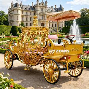 Chariot électrique populaire en forme de citrouille de Cendrillon, chariot de tourisme sans chevaux à vitesse réglable pour événements et sites touristiques - Product Image 1