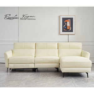 Canapé inclinable classique en cuir trois places pour club, bar, hôtel, salon - Product Image 1