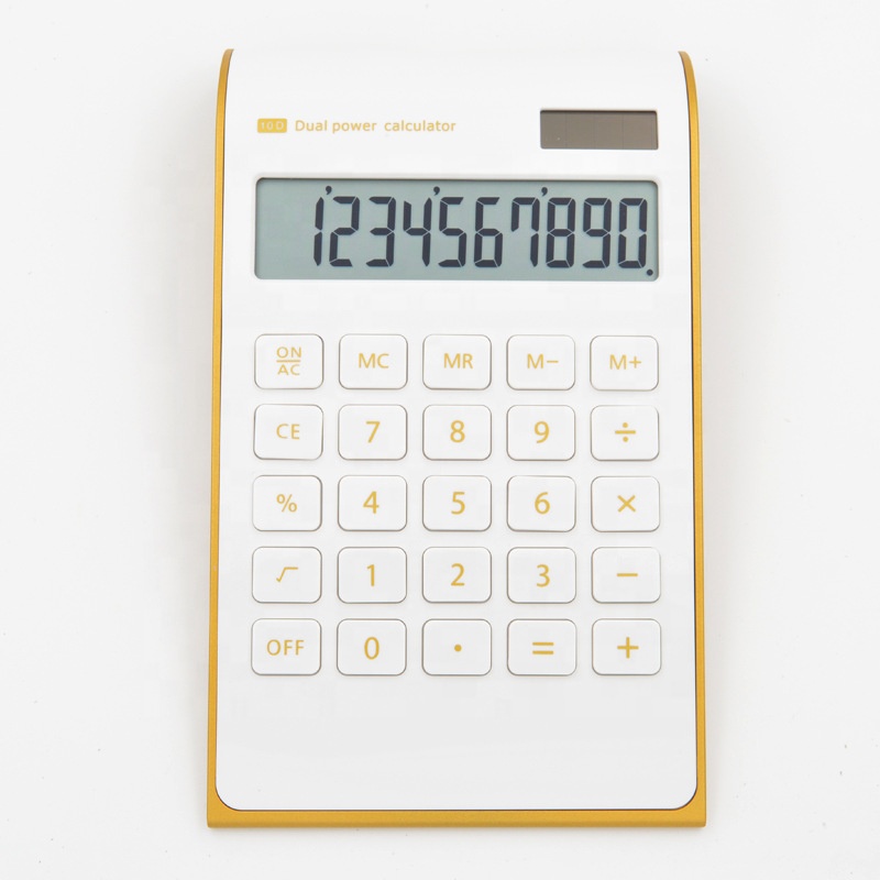 Promotional office gift 12 digits two way power calculator Electronic solar cell calculator desk calculator