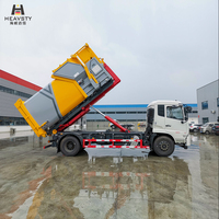 Camion benne à ordures hydraulique diesel 18 tonnes à double cylindre 4x2 avec bras de ramassage pour bacs à déchets, moteur et boîte de vitesses Euro 6 Dongfeng Kinland