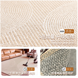 Alfombra Minimalista Idan con Rayas, de Fibra de Poliéster, Impermeable y Resistente a las Manchas, para Sala de Estar, Sofá, Dormitorio - Product Image 4