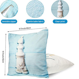 A400 Ocean <span class=keywords><strong>Beach</strong></span> Fundas De Almohada Funda de cojín Náutico Summer Factory Starfish Lighthouse Velero Throw Sea Themed Funda de cojín - Product Image 3