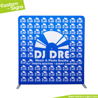 Vente directe usine – Support de toile tendue personnalisé 8x8 pieds, arrière-plans portables pour cabine photo, bannières publicitaires pour salons professionnels