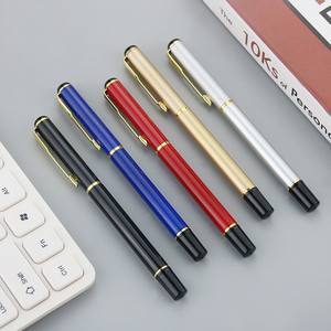 奢华专业优雅促销黑色滚筒金属圆珠笔标志口号品牌铝合金中性笔 - Product Image 3