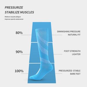 Wholesale Custom <b>Compression</b> Running <b>Socks</b> Men <b>Women</b> Athletic Grip Sports High Quality Knee High Cotton Anti Slip Logo - Product Image 3