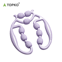 TOPKO Promotion : Rouleau de massage musculaire à 9 roues pour jambes, cou, mains, bras – Relaxation, sport, yoga, exercice