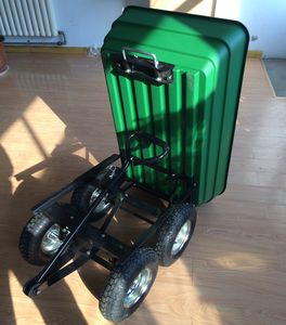 Üretici toptan 125L bahçe damperli arabası el arabası 4 tekerlekler 350kg programı römork platformu Metal plastik kauçuk - Product Image 5